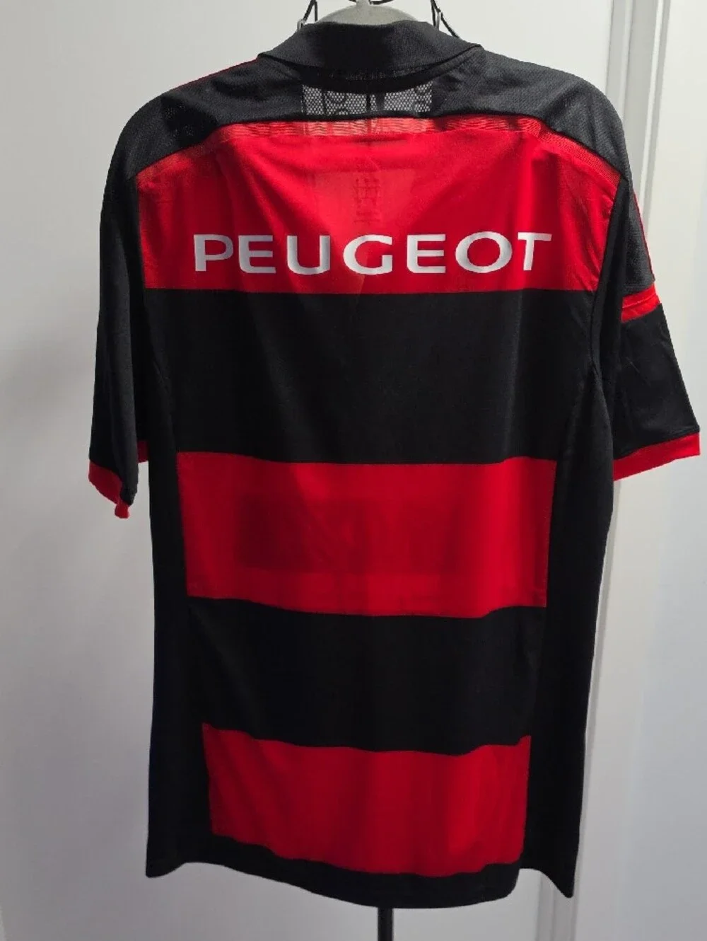 adidas Men’s Black and Red Stripe Soccer Jersey